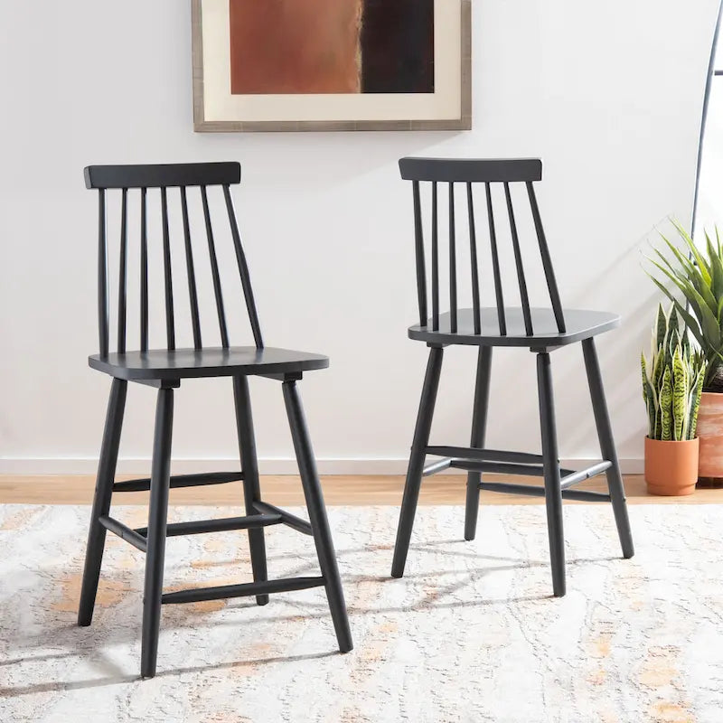 Tabourets de bar de ferme fuselés de 24 pouces (ensemble de deux) - 17,7 x 20,5 x 39,1 pouces - 18 pouces de large x 21 pouces de profondeur x 39 pouces de hauteur