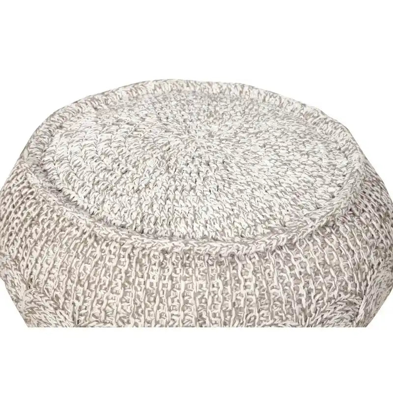 Pouf repose-pieds en tricot torsadé multicolore