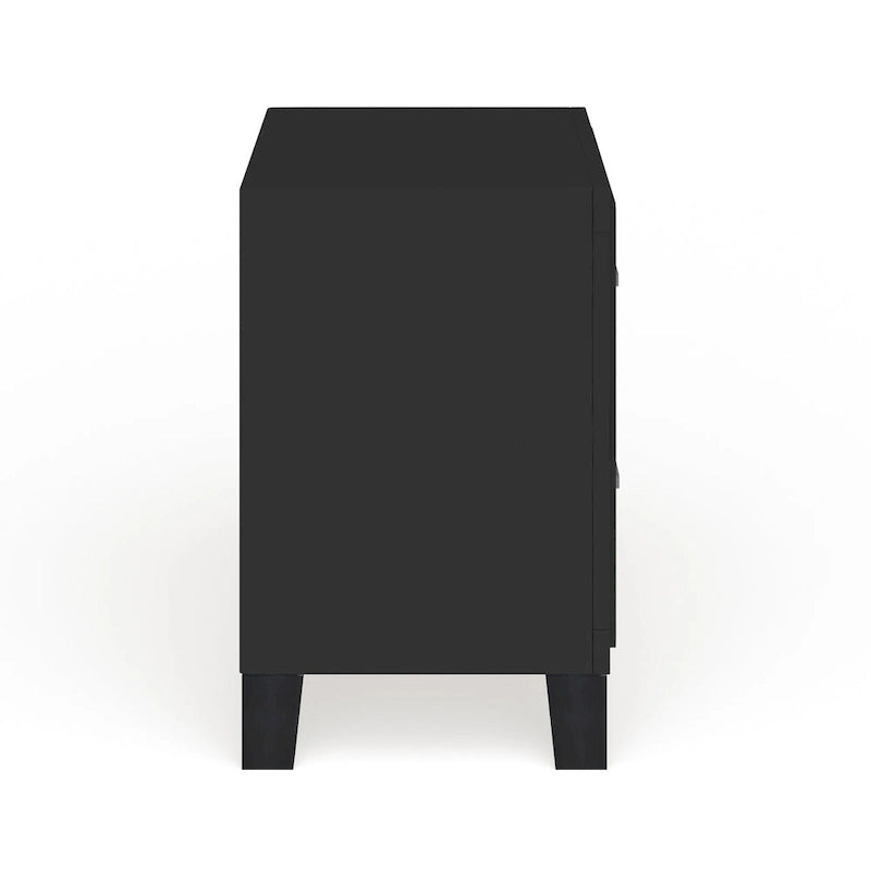 Table de chevet en bois massif à deux tiroirs