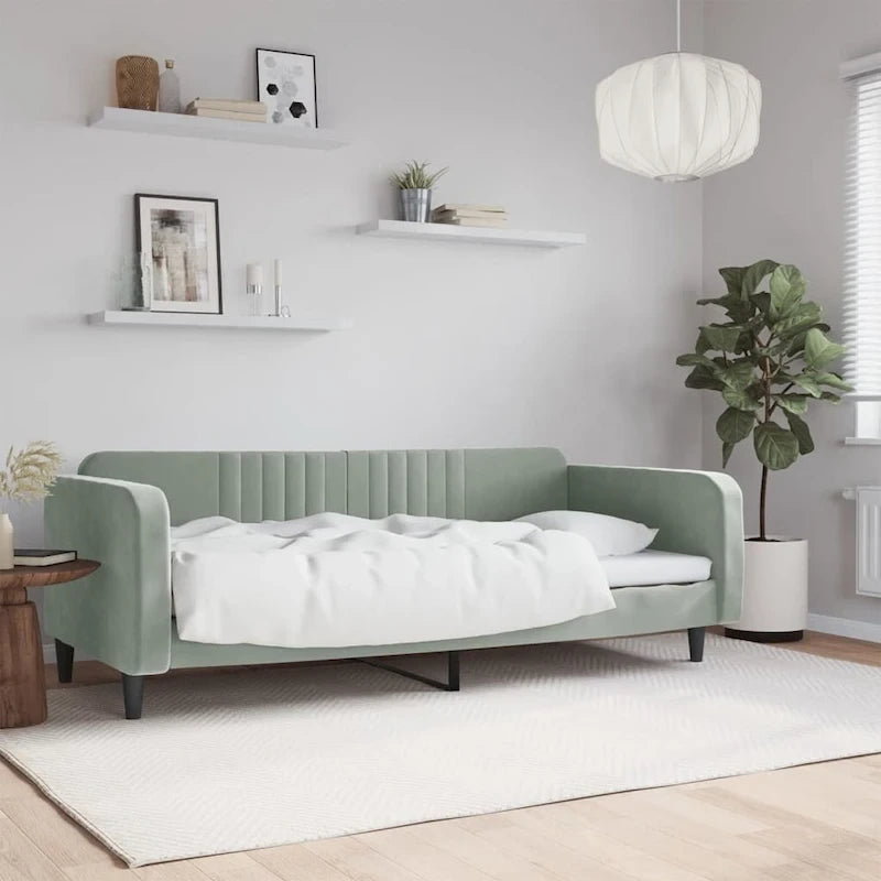 Lit de jour — Canapé-lit capitonné en velours pour chambre et salon