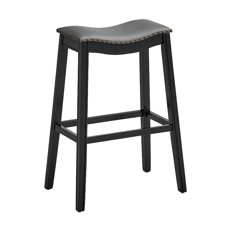 Ensemble de deux tabourets de bar en forme de selle, chaises de cuisine hauteur bar, avec patins en caoutchouc.