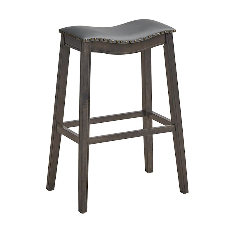 Ensemble de deux tabourets de bar en forme de selle, chaises de cuisine hauteur bar, avec patins en caoutchouc.