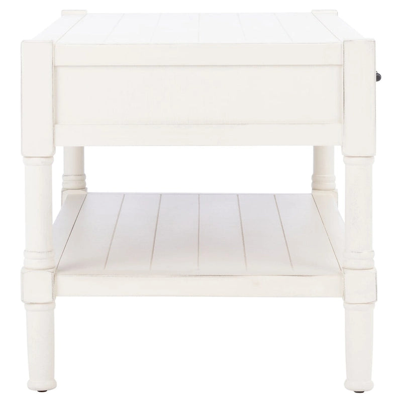 Table basse avec deux tiroirs et étagère inférieure — 37,8" L x 19" l x 19" H — 38" L x 19" P x 19" H