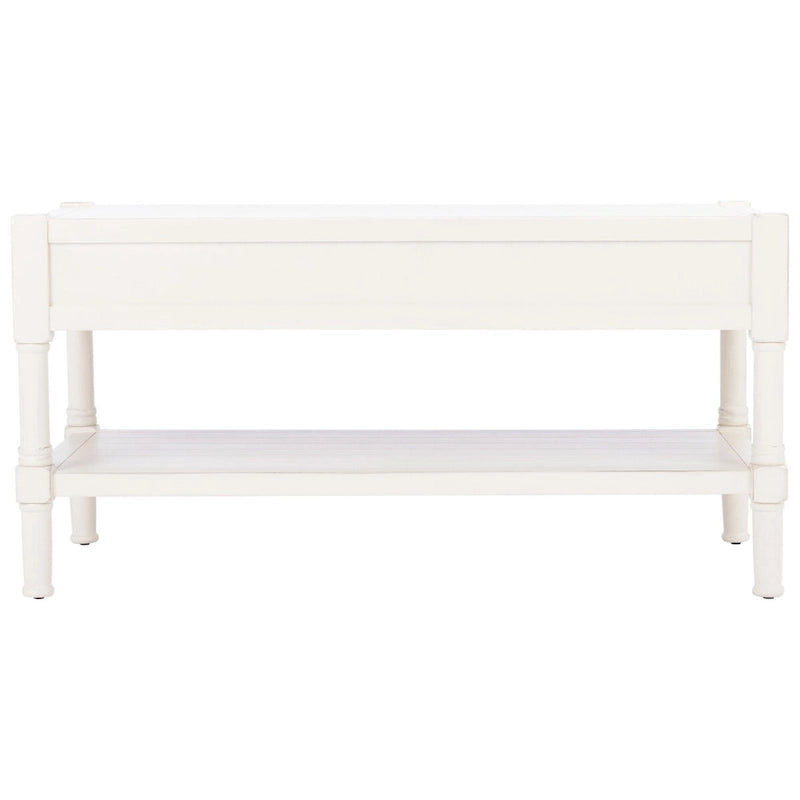 Table basse avec deux tiroirs et étagère inférieure — 37,8" L x 19" l x 19" H — 38" L x 19" P x 19" H