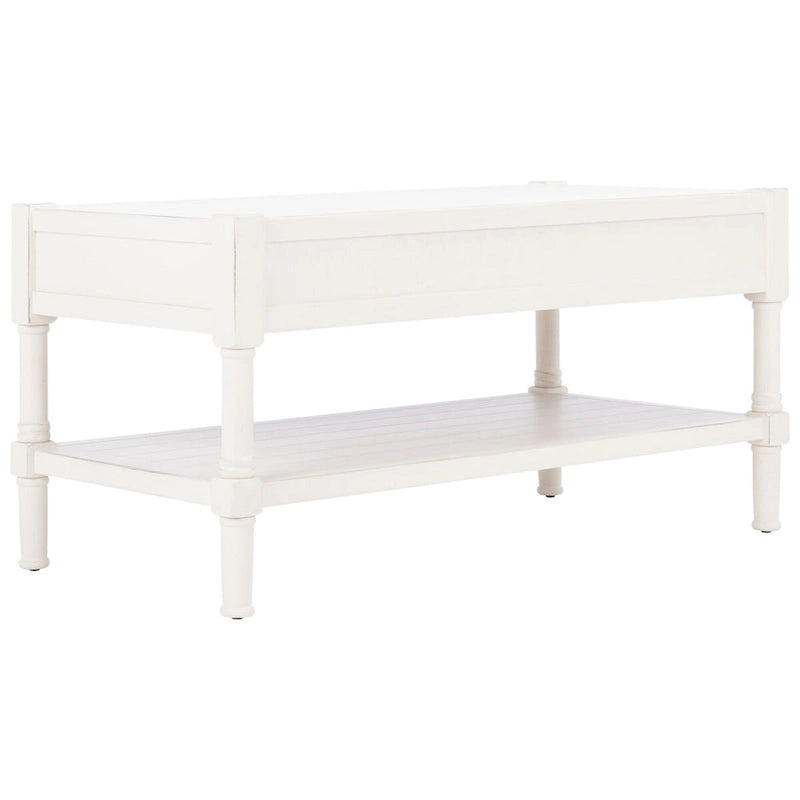 Table basse avec deux tiroirs et étagère inférieure — 37,8" L x 19" l x 19" H — 38" L x 19" P x 19" H