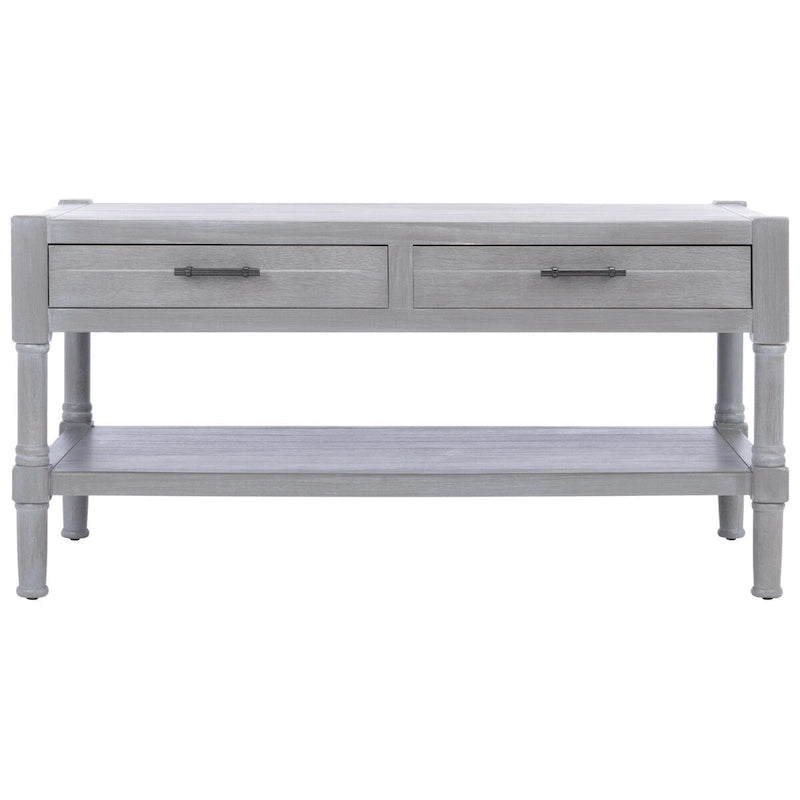 Table basse avec deux tiroirs et étagère inférieure — 37,8" L x 19" l x 19" H — 38" L x 19" P x 19" H