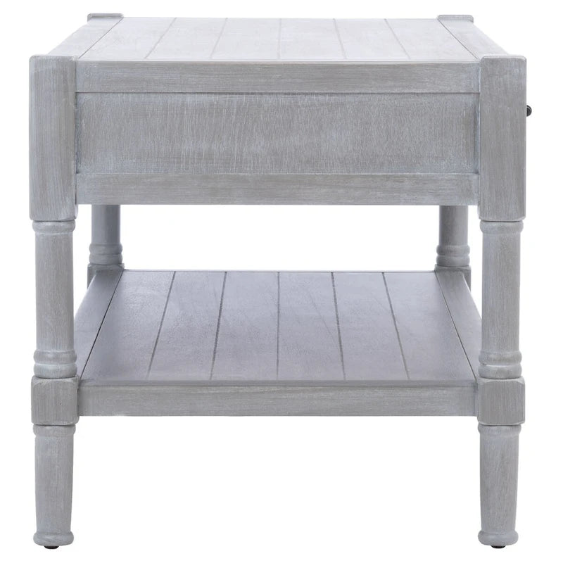 Table basse avec deux tiroirs et étagère inférieure — 37,8" L x 19" l x 19" H — 38" L x 19" P x 19" H