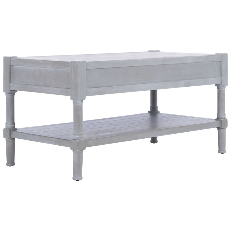 Table basse avec deux tiroirs et étagère inférieure — 37,8" L x 19" l x 19" H — 38" L x 19" P x 19" H
