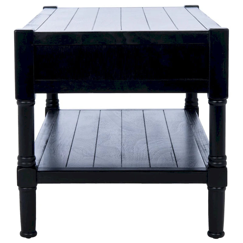 Table basse avec deux tiroirs et étagère inférieure — 37,8" L x 19" l x 19" H — 38" L x 19" P x 19" H