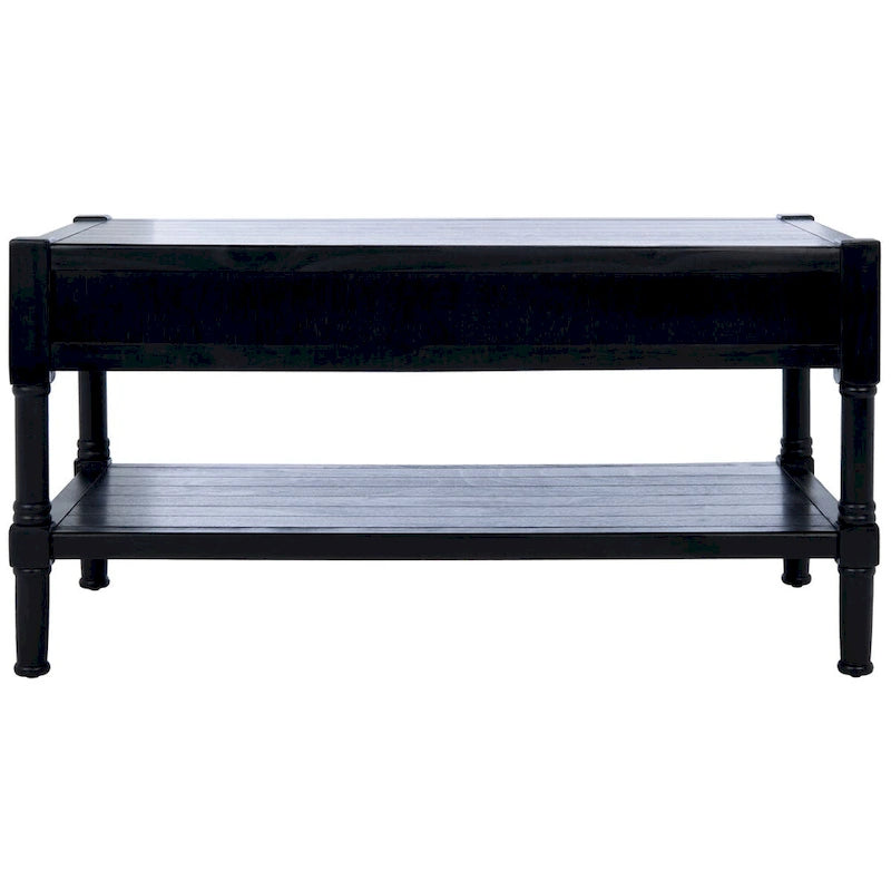Table basse avec deux tiroirs et étagère inférieure — 37,8" L x 19" l x 19" H — 38" L x 19" P x 19" H