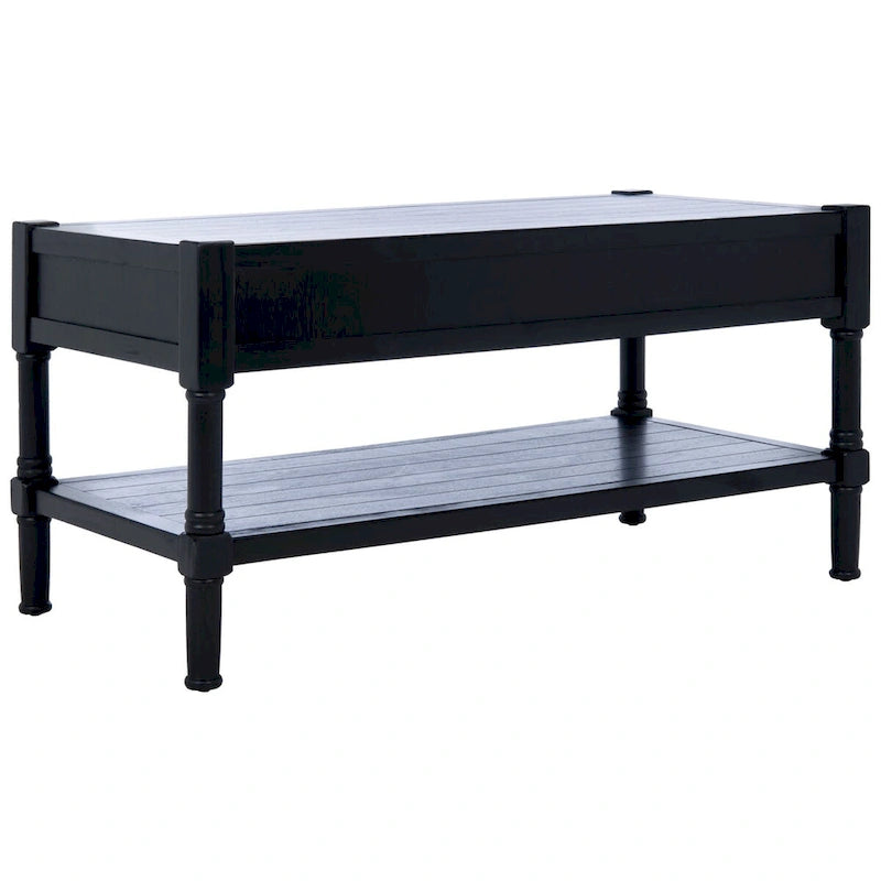 Table basse avec deux tiroirs et étagère inférieure — 37,8" L x 19" l x 19" H — 38" L x 19" P x 19" H