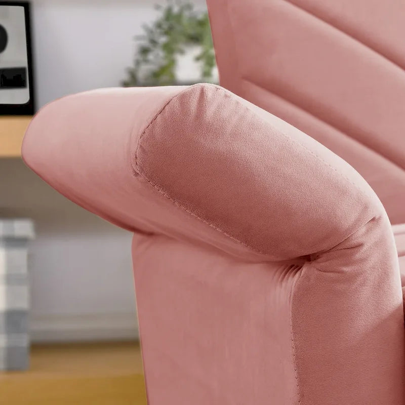 Canapé-lit pliable convertible en velours avec accoudoirs réglables