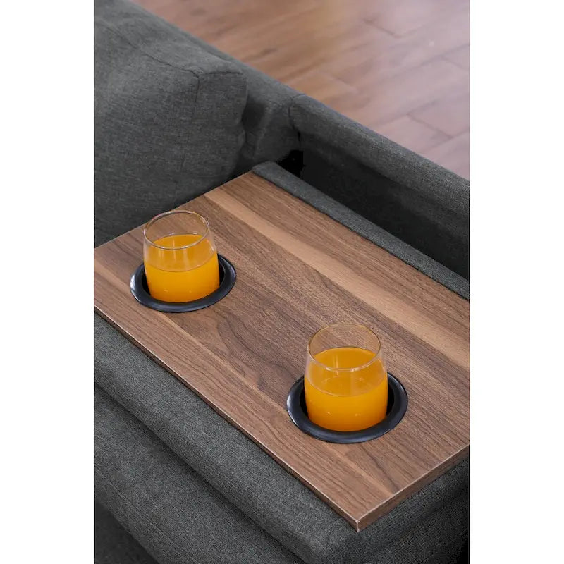Canapé sectionnel gauche de 98 po de large avec ottoman — 98" L x 71" P x 33" H