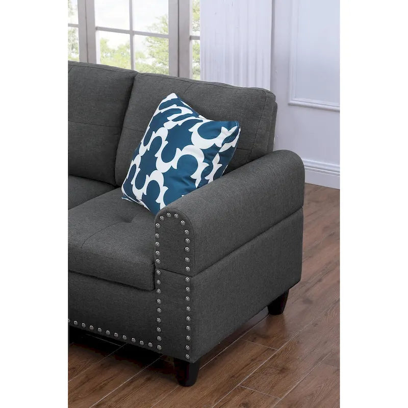 Canapé sectionnel gauche de 98 po de large avec ottoman — 98" L x 71" P x 33" H
