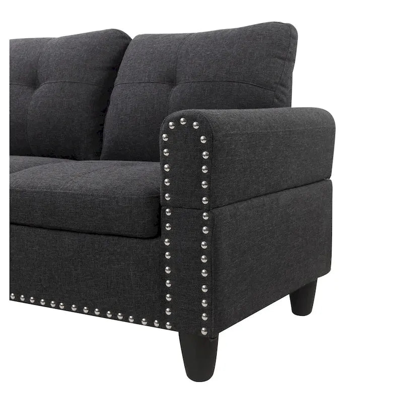 Canapé sectionnel gauche de 98 po de large avec ottoman — 98" L x 71" P x 33" H