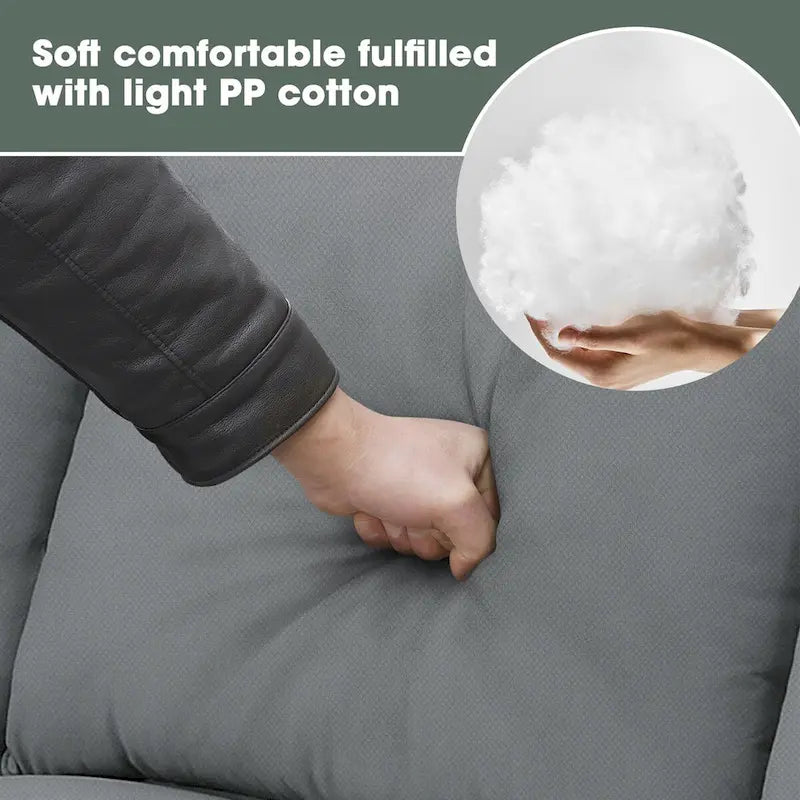 Canapé d'angle modulable 7 places de 112 pouces avec pouf et trois coussins - 112L x 87P x 33H