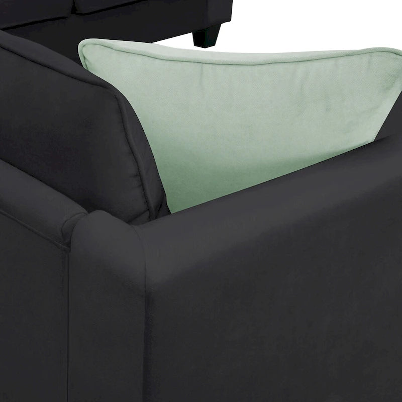 Canapé d'angle modulable 7 places de 112 pouces avec pouf et trois coussins - 112L x 87P x 33H