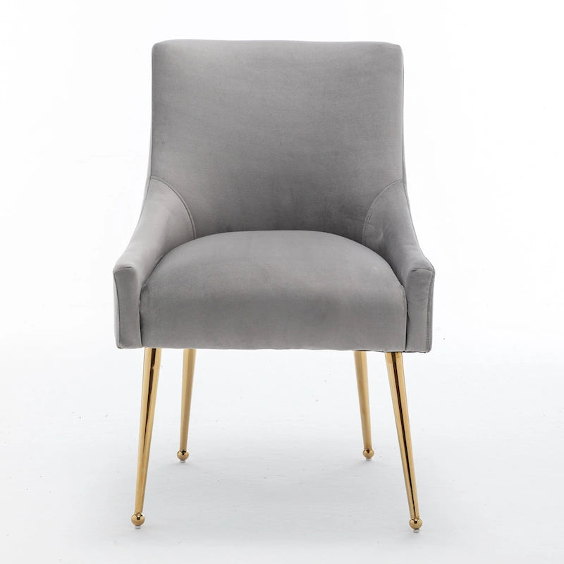 Chaises de salle à manger tapissées de velours (lot de 4) — Chaises d'appoint modernes de luxe léger sans accoudoirs