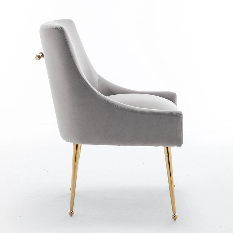 Chaises de salle à manger tapissées de velours (lot de 4) — Chaises d'appoint modernes de luxe léger sans accoudoirs