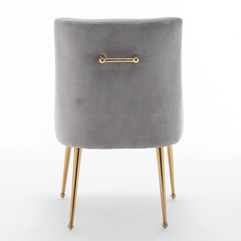 Chaises de salle à manger tapissées de velours (lot de 4) — Chaises d'appoint modernes de luxe léger sans accoudoirs