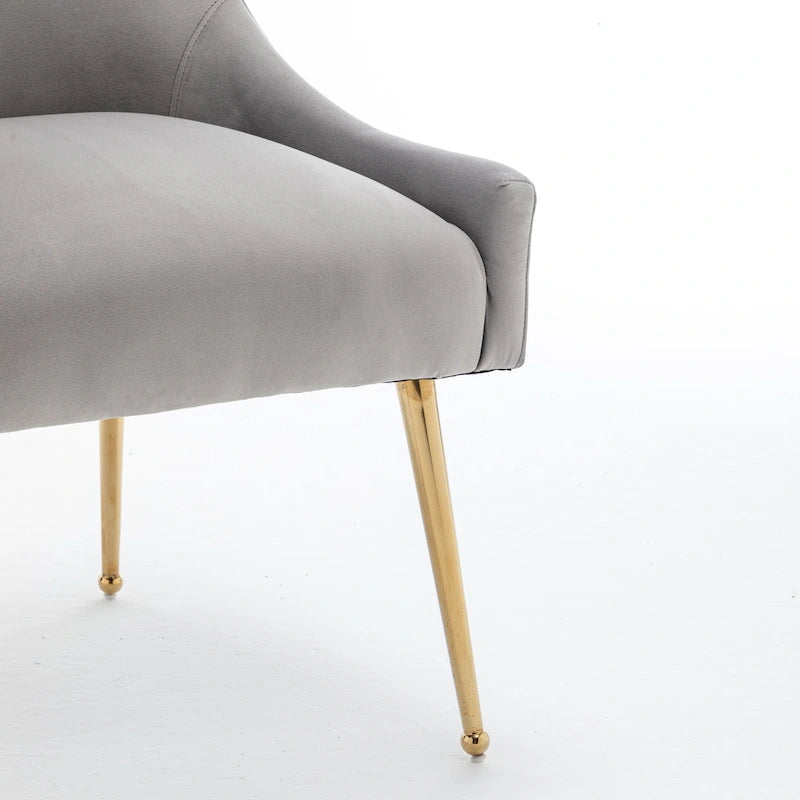 Chaises de salle à manger tapissées de velours (lot de 4) — Chaises d'appoint modernes de luxe léger sans accoudoirs