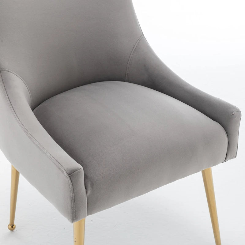 Chaises de salle à manger tapissées de velours (lot de 4) — Chaises d'appoint modernes de luxe léger sans accoudoirs