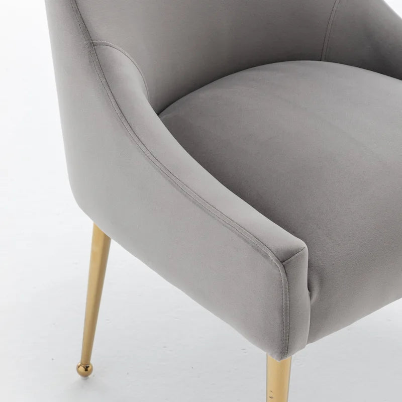Chaises de salle à manger tapissées de velours (lot de 4) — Chaises d'appoint modernes de luxe léger sans accoudoirs
