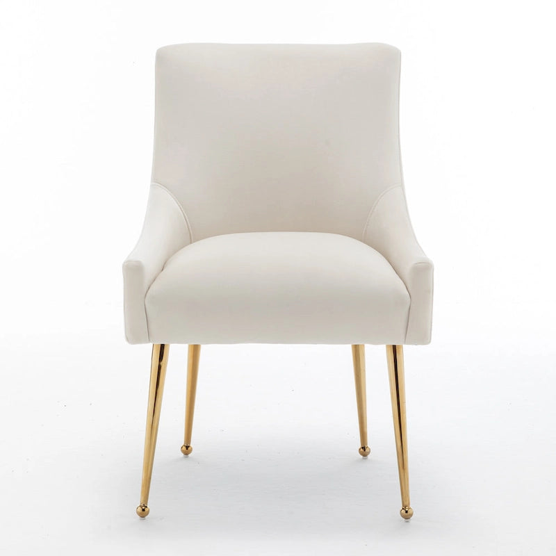 Chaises de salle à manger tapissées de velours (lot de 4) — Chaises d'appoint modernes de luxe léger sans accoudoirs