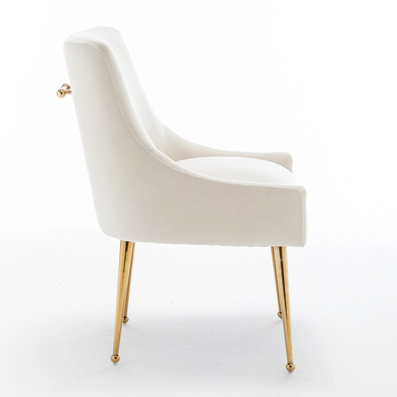 Chaises de salle à manger tapissées de velours (lot de 4) — Chaises d'appoint modernes de luxe léger sans accoudoirs