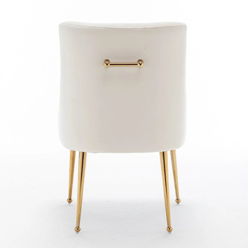 Chaises de salle à manger tapissées de velours (lot de 4) — Chaises d'appoint modernes de luxe léger sans accoudoirs