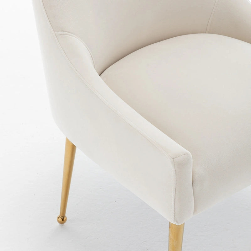 Chaises de salle à manger tapissées de velours (lot de 4) — Chaises d'appoint modernes de luxe léger sans accoudoirs