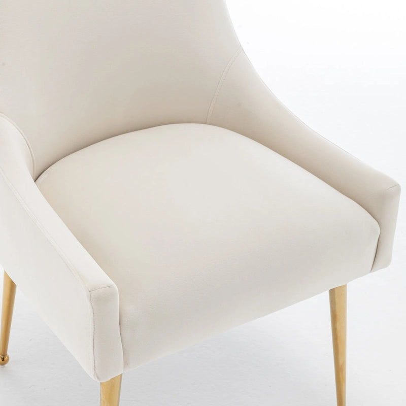 Chaises de salle à manger tapissées de velours (lot de 4) — Chaises d'appoint modernes de luxe léger sans accoudoirs
