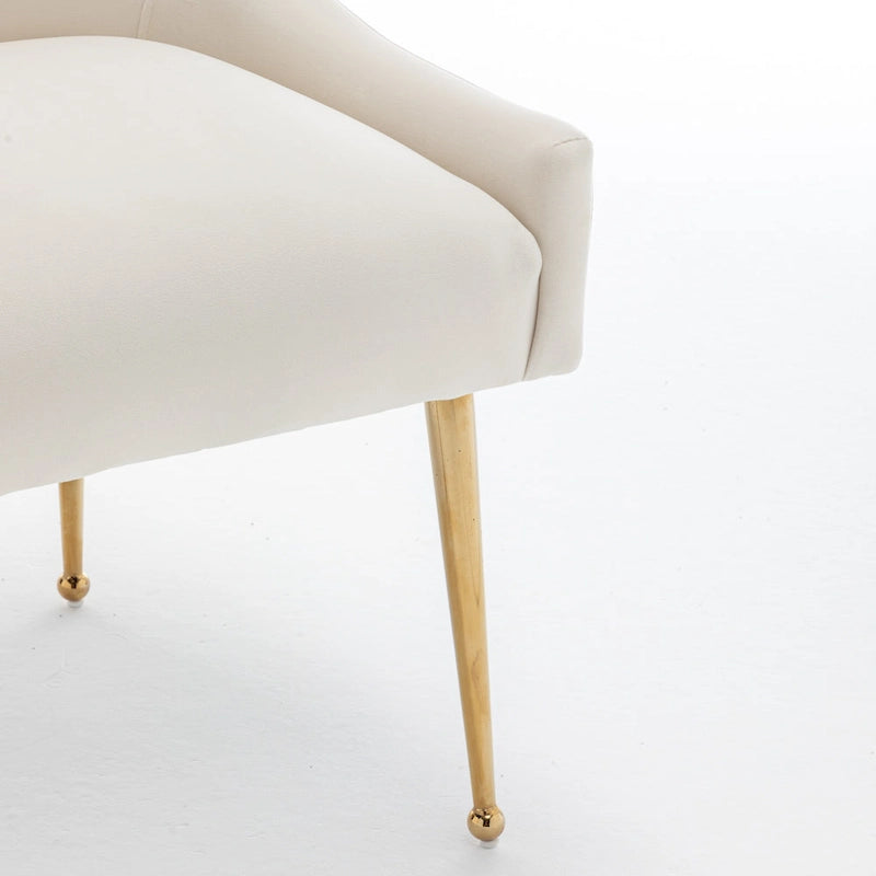 Chaises de salle à manger tapissées de velours (lot de 4) — Chaises d'appoint modernes de luxe léger sans accoudoirs