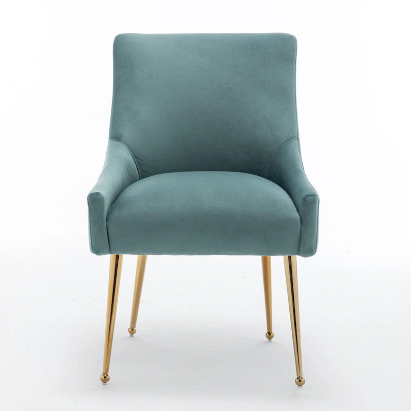 Chaises de salle à manger tapissées de velours (lot de 4) — Chaises d'appoint modernes de luxe léger sans accoudoirs