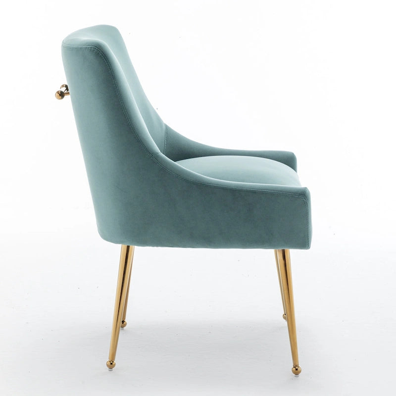 Chaises de salle à manger tapissées de velours (lot de 4) — Chaises d'appoint modernes de luxe léger sans accoudoirs
