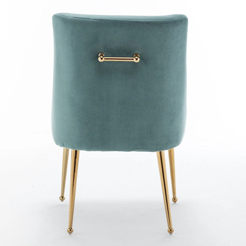 Chaises de salle à manger tapissées de velours (lot de 4) — Chaises d'appoint modernes de luxe léger sans accoudoirs