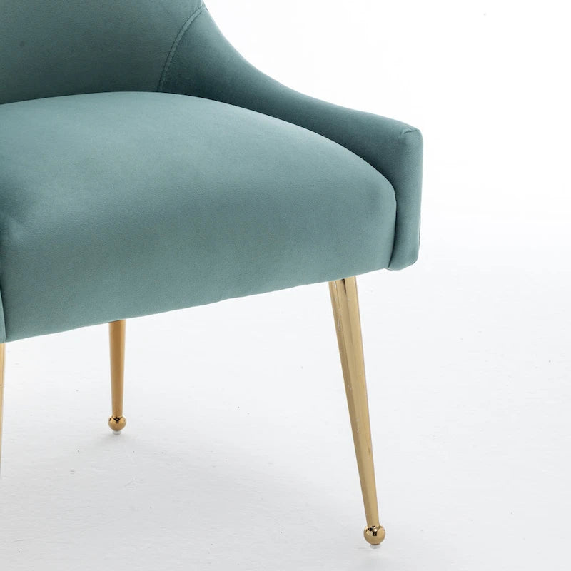Chaises de salle à manger tapissées de velours (lot de 4) — Chaises d'appoint modernes de luxe léger sans accoudoirs