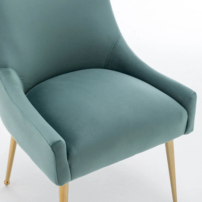 Chaises de salle à manger tapissées de velours (lot de 4) — Chaises d'appoint modernes de luxe léger sans accoudoirs
