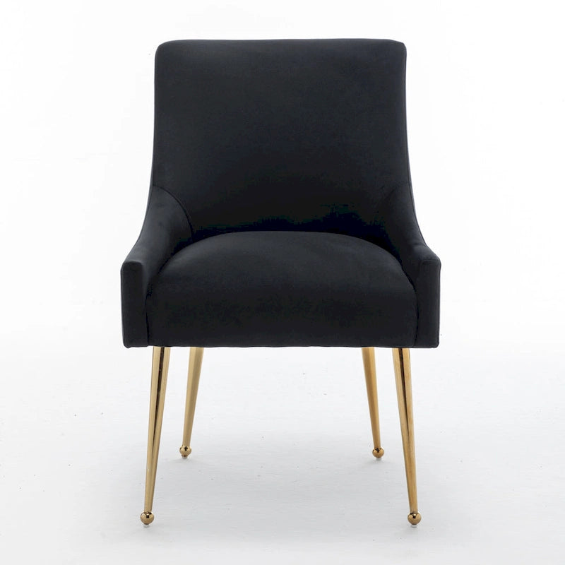 Chaises de salle à manger tapissées de velours (lot de 4) — Chaises d'appoint modernes de luxe léger sans accoudoirs