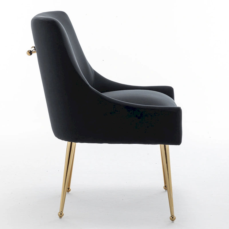 Chaises de salle à manger tapissées de velours (lot de 4) — Chaises d'appoint modernes de luxe léger sans accoudoirs