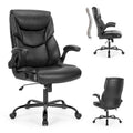 Chaise de bureau en cuir PU pour dirigeants, dossier haut, accoudoirs relevables, ergonomique et réglable pour bureau à domicile