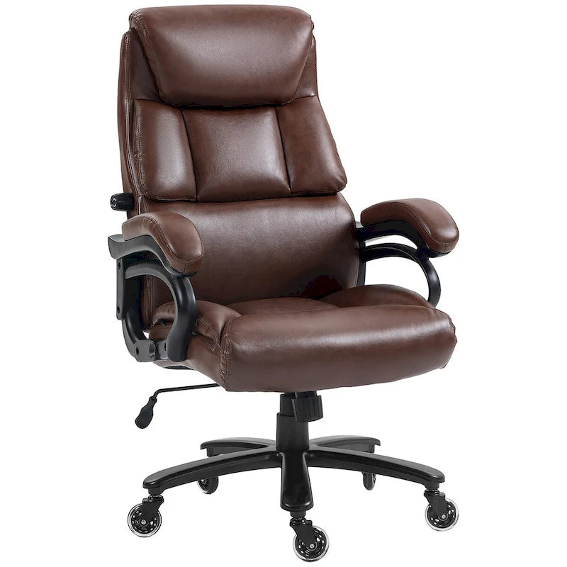 Chaise de bureau de direction à dossier haut, capacité de charge de 400 livres, en cuir PU, chaise d'ordinateur réglable en hauteur.