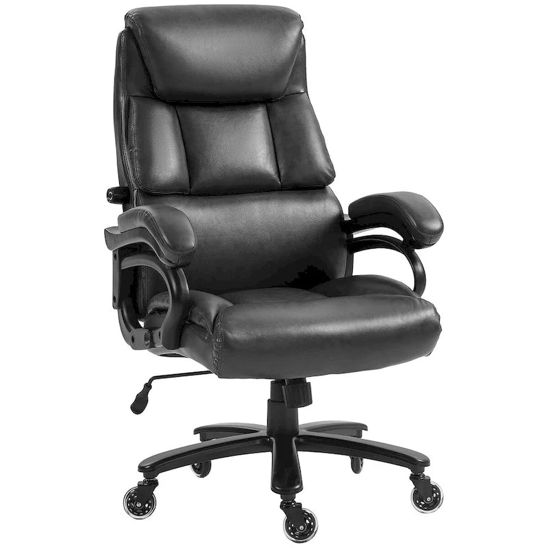 Chaise de bureau de direction à dossier haut, capacité de charge de 400 livres, en cuir PU, chaise d'ordinateur réglable en hauteur.