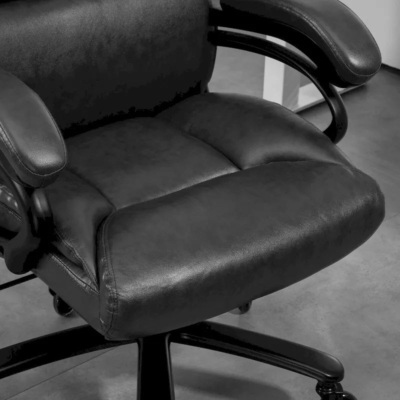 Chaise de bureau de direction à dossier haut, capacité de charge de 400 livres, en cuir PU, chaise d'ordinateur réglable en hauteur.
