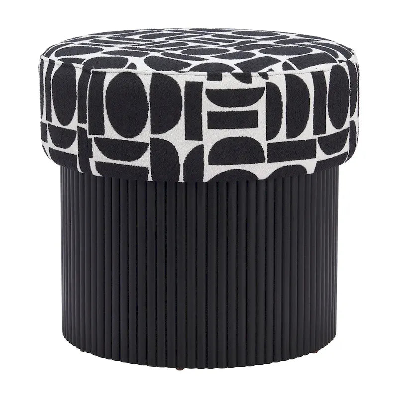 Repose-pieds de rangement, noir et blanc