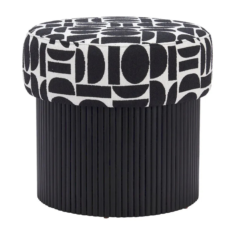 Repose-pieds de rangement, noir et blanc