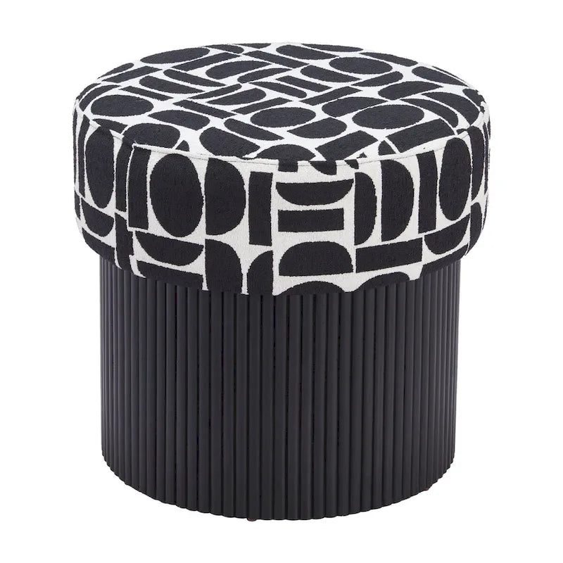 Repose-pieds de rangement, noir et blanc