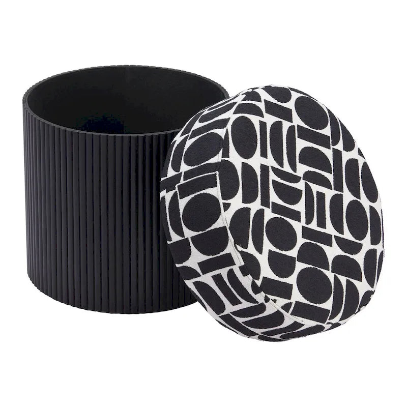 Repose-pieds de rangement, noir et blanc