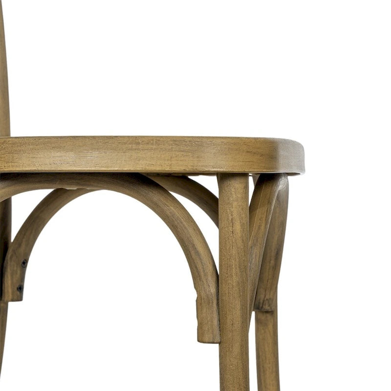 Chaise à dossier croisé en résine aspect bois de qualité commerciale pour intérieur/extérieur - 48,9 cm L x 50,2 cm P x 89,5 cm H