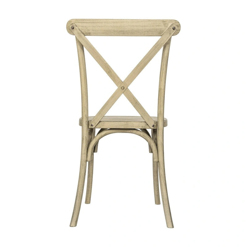 Chaise à dossier croisé en résine aspect bois de qualité commerciale pour intérieur/extérieur - 48,9 cm L x 50,2 cm P x 89,5 cm H